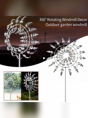 Mesmerizing kinetic wind spinner, stainless steel, silver